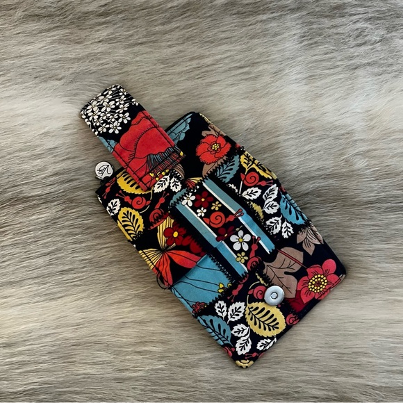 VERA BRADLEY Happy Snails 2011 Patchwork Snap Wallet Blue Yellow Orange Y2K - Picture 6 of 14